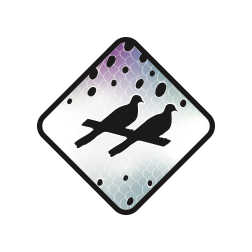 Two Dove Decal 3" X 3" - Trout Logo