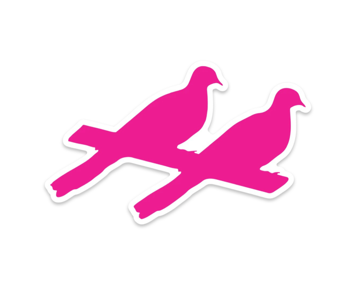 Two Dove Decal - Hot Pink