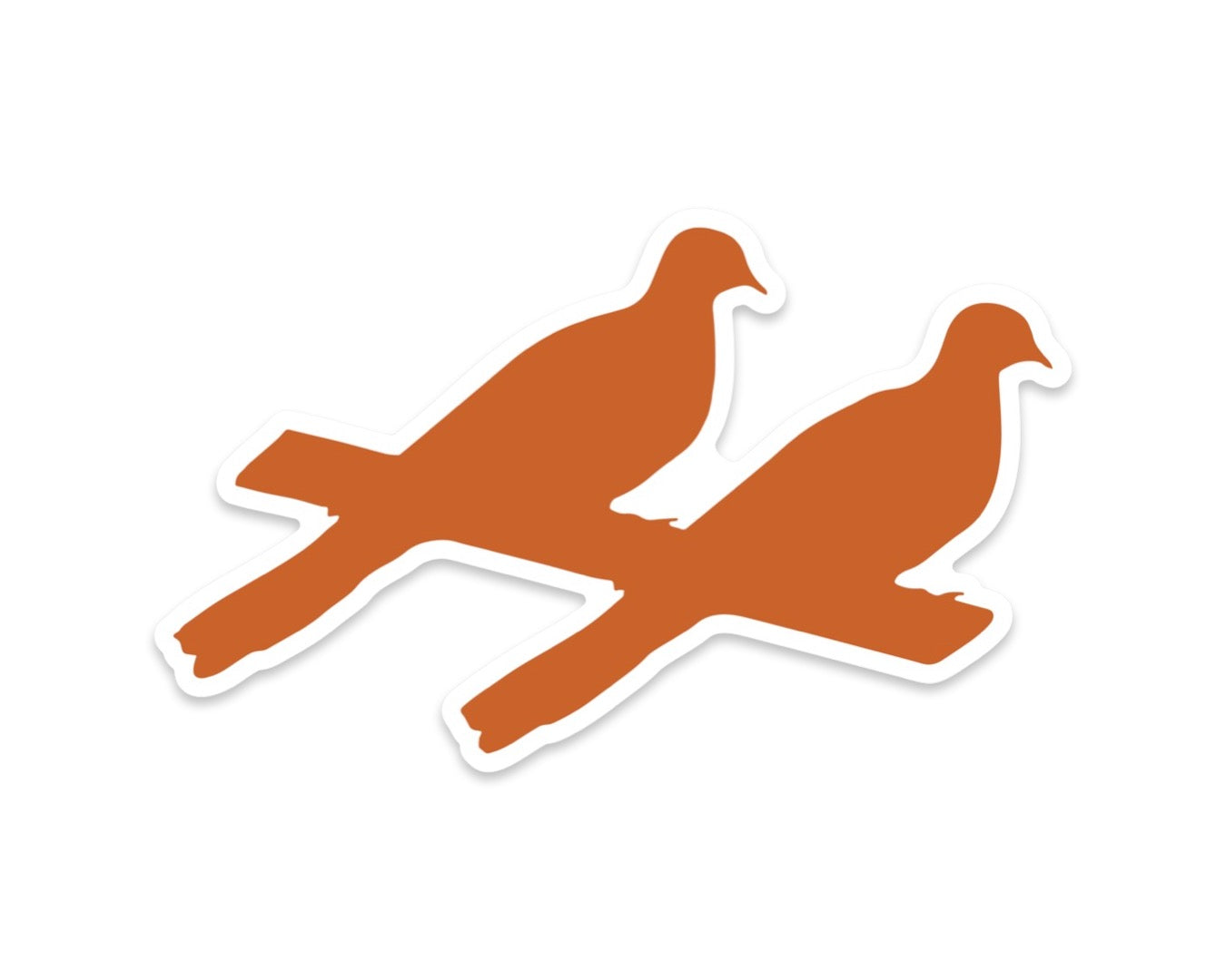 Two Dove Decal - Burnt Orange