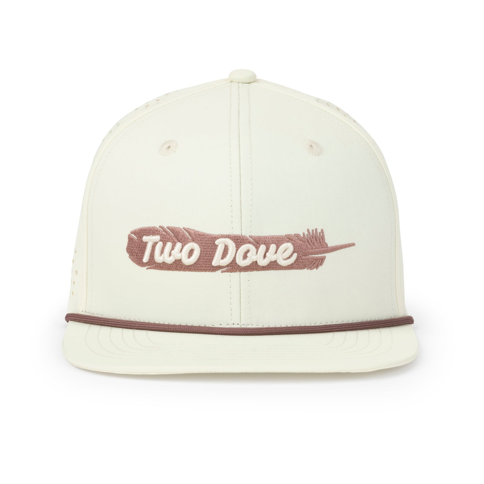 Feather Perforated Nylon Trucker - Cream