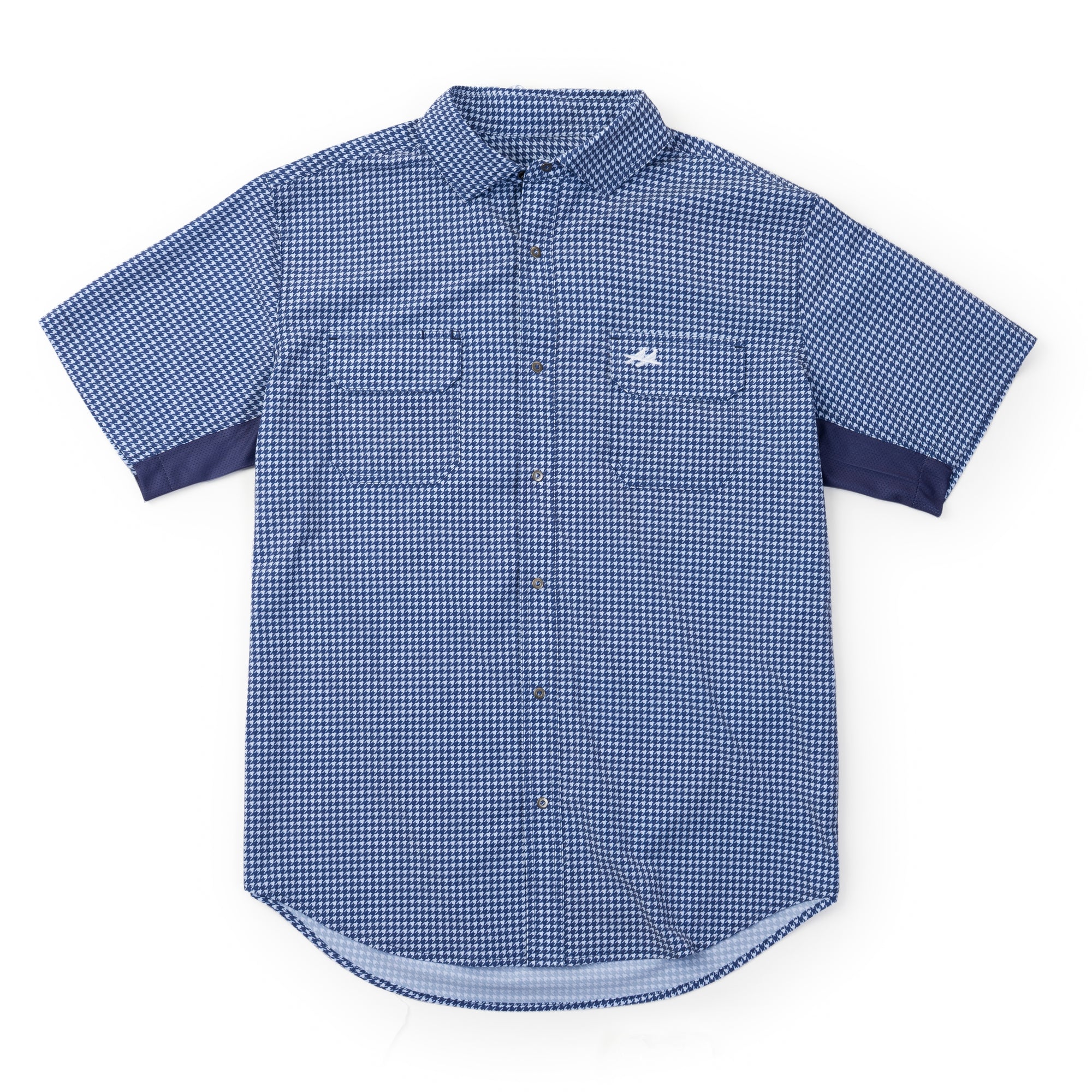 Rio Ultimate Outdoor Blend Short Sleeve -Houndstooth Navy