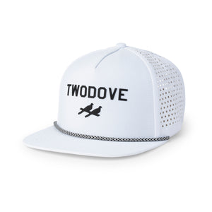 Five Panel Perforated Rope Cap - White