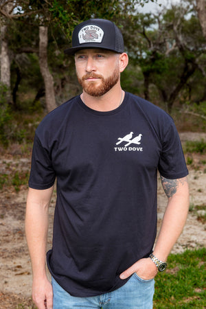 The Laredo Double Dove Tee - Heather Black