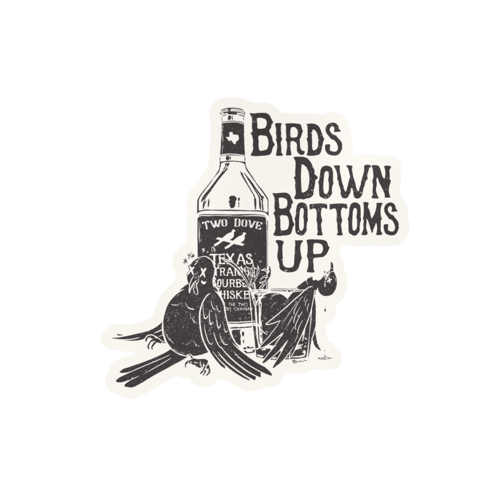 Birds Down Bottoms Up Decal