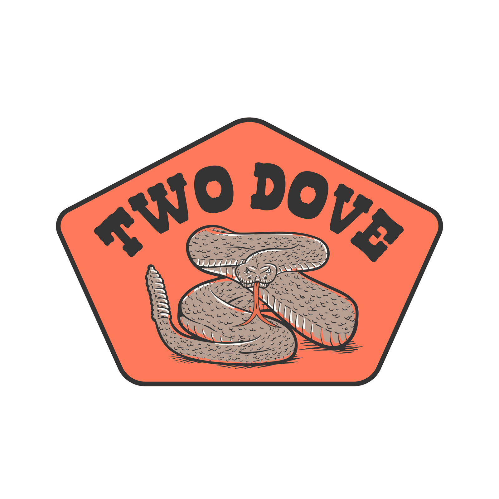 Rattle Snake Decal- Orange