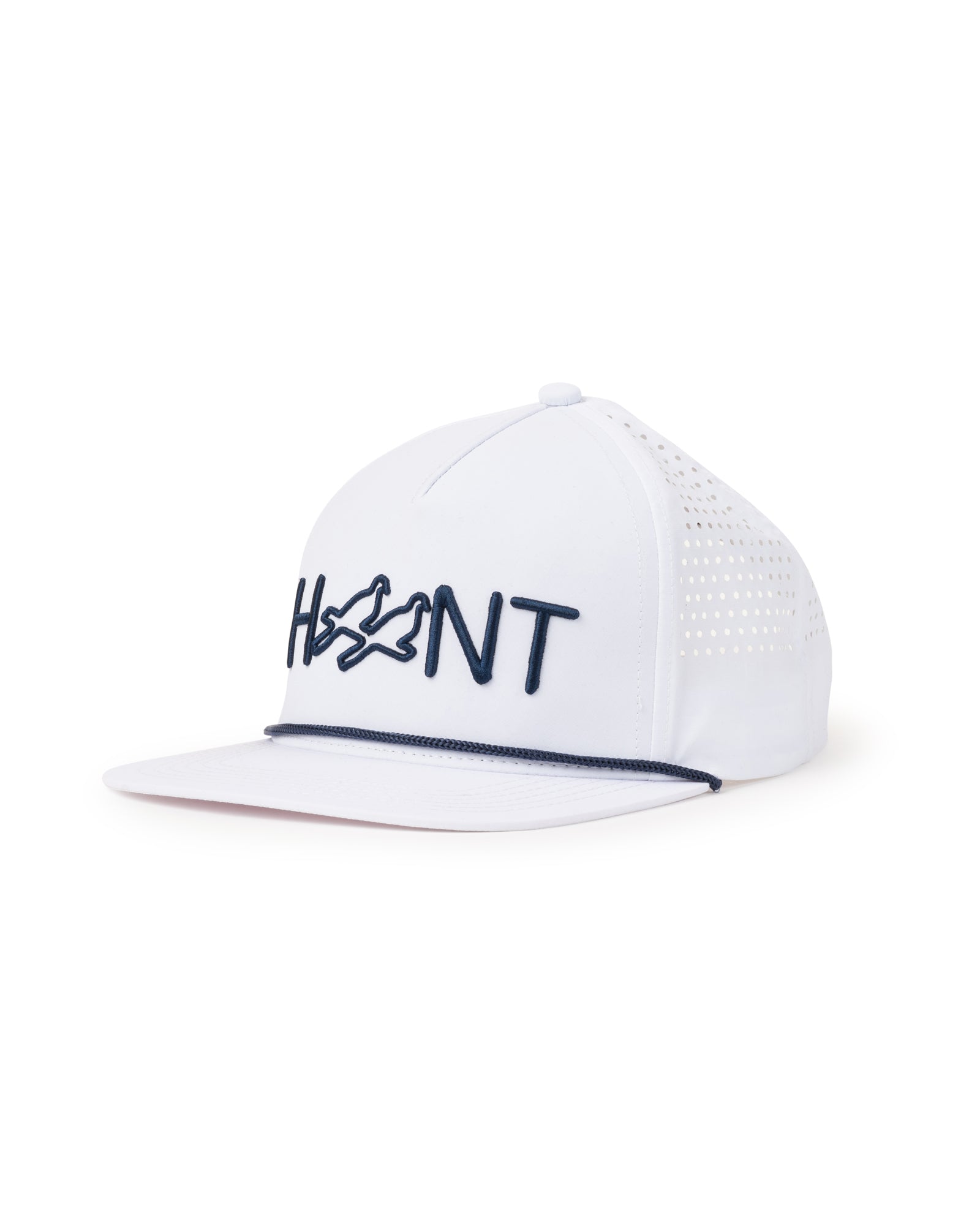 Hunt Perforated Nylon - 5 Panel - White