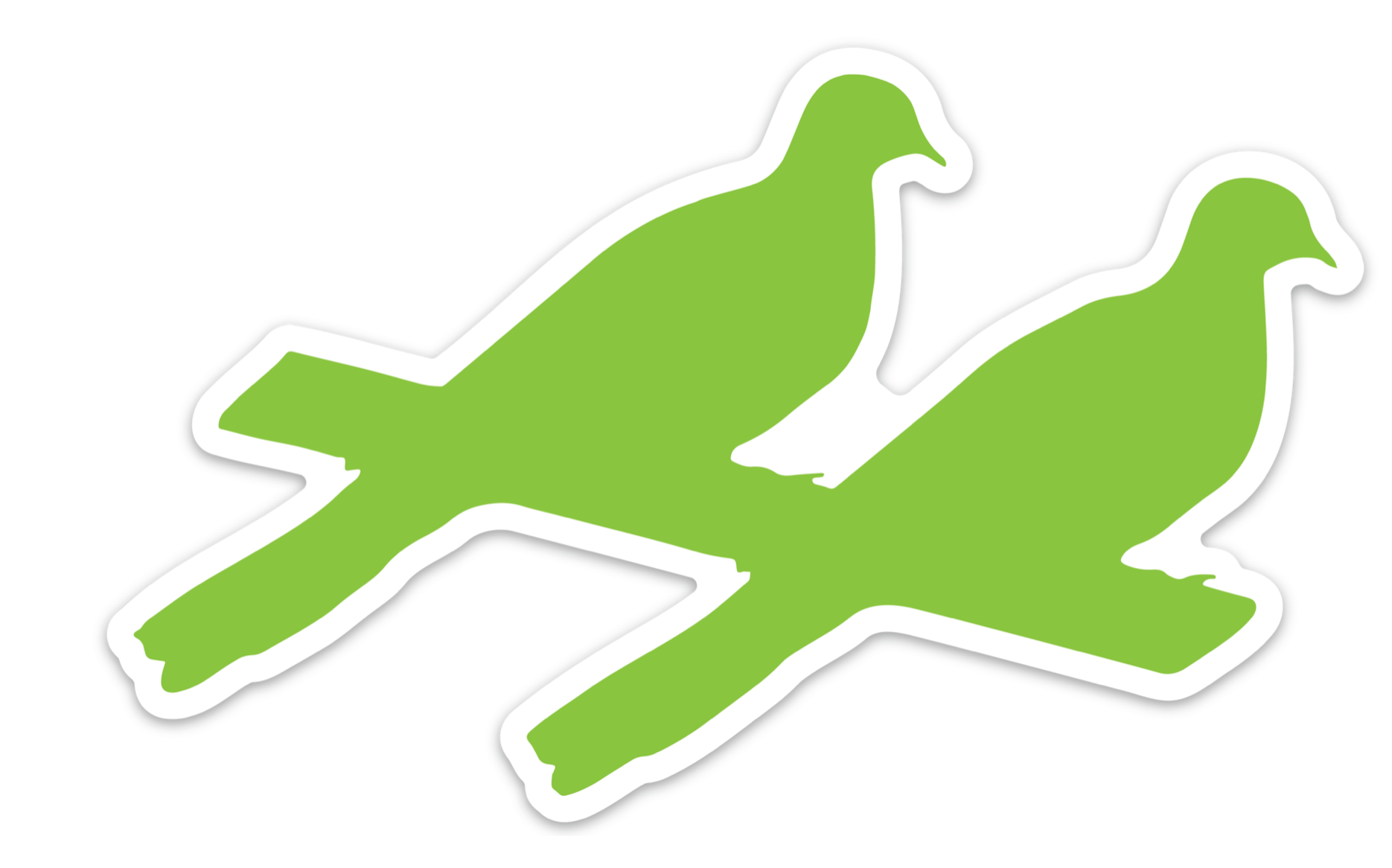 Two Dove Decal - Lime