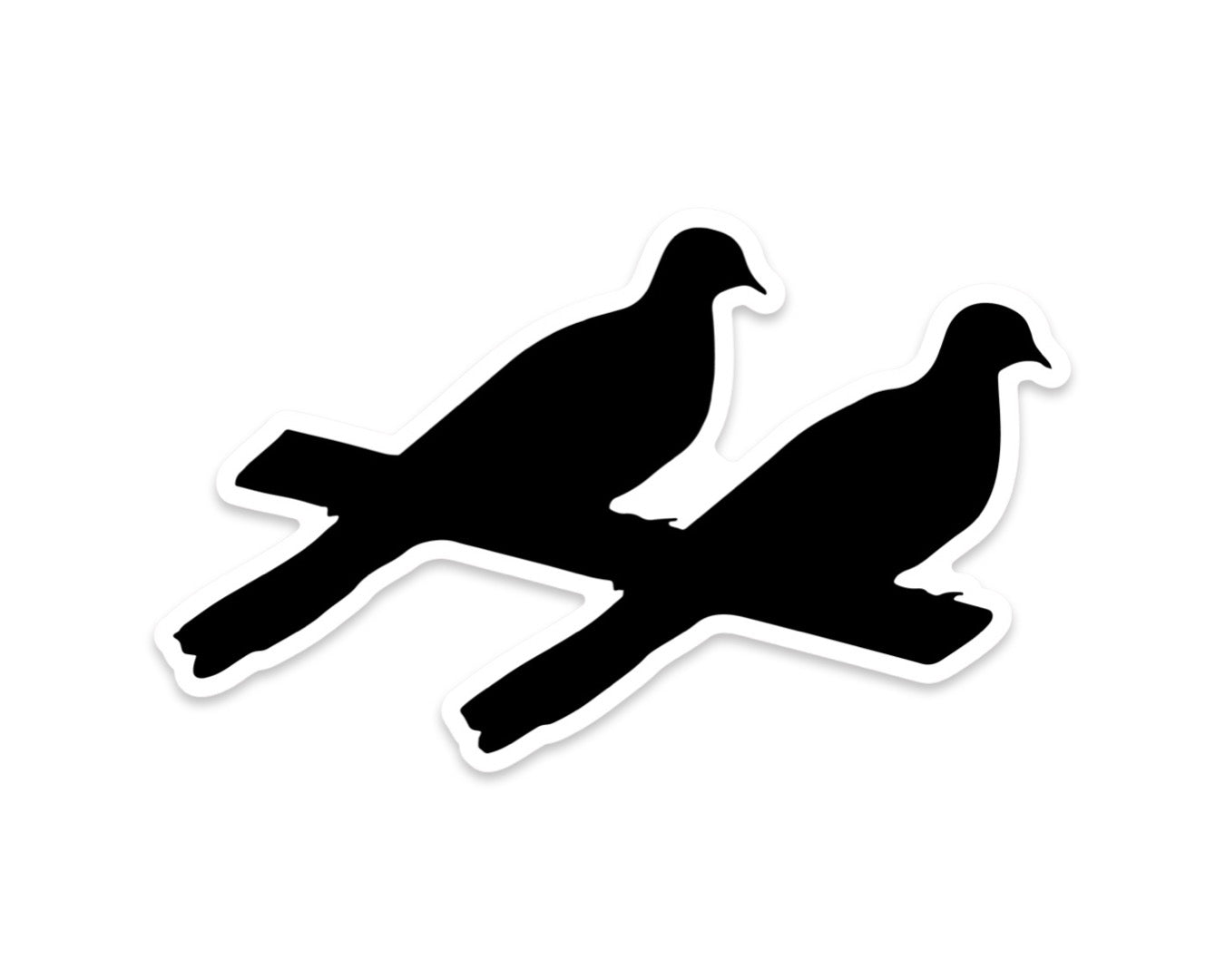 Two Dove Decal - Black/White
