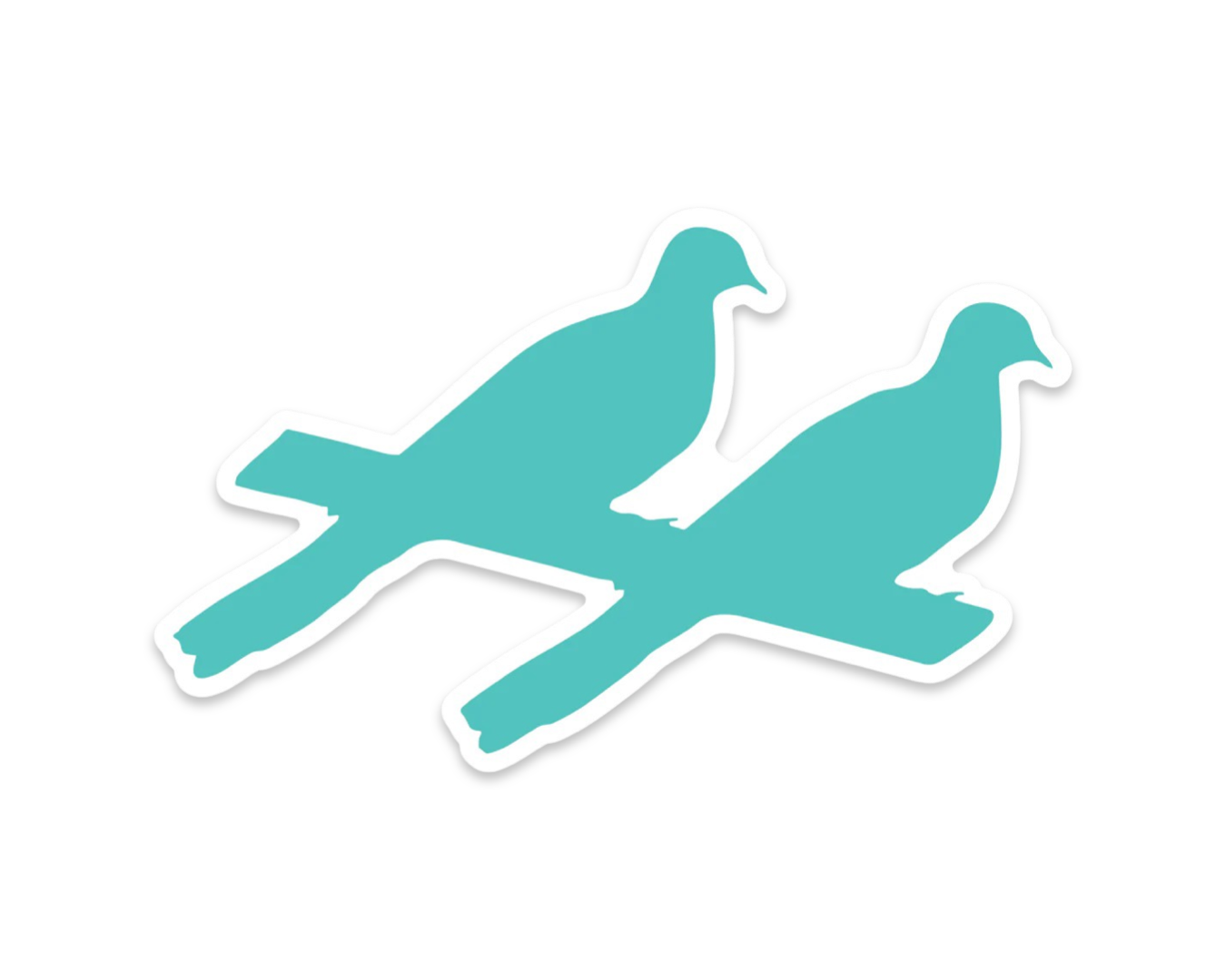 Two Dove Decal - Turq