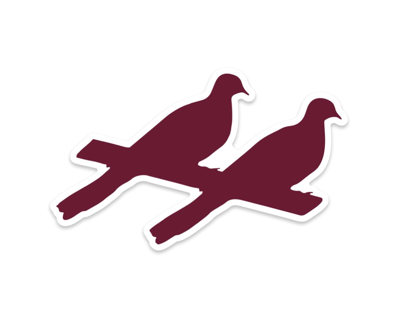 Two Dove Decal - Maroon
